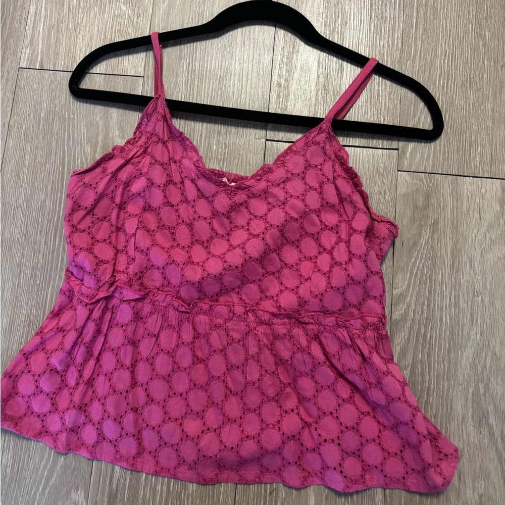 Chic Pink Eyelet Camisole